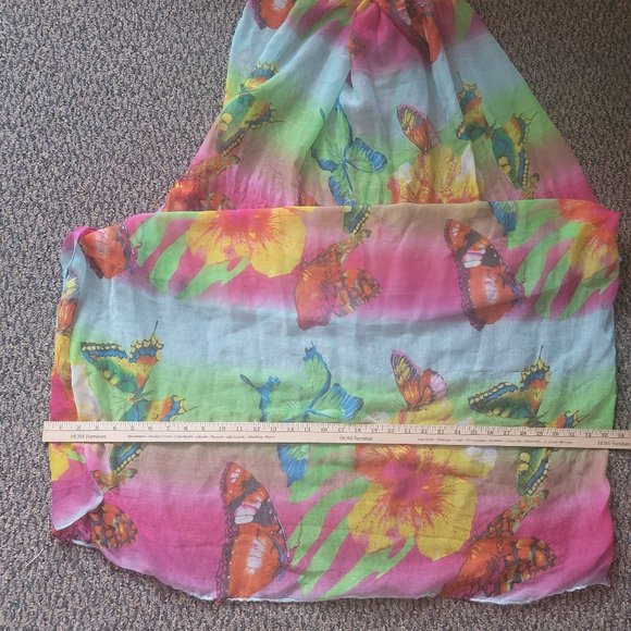 Large Neon Butterfly Scarf - Picture 7 of 8